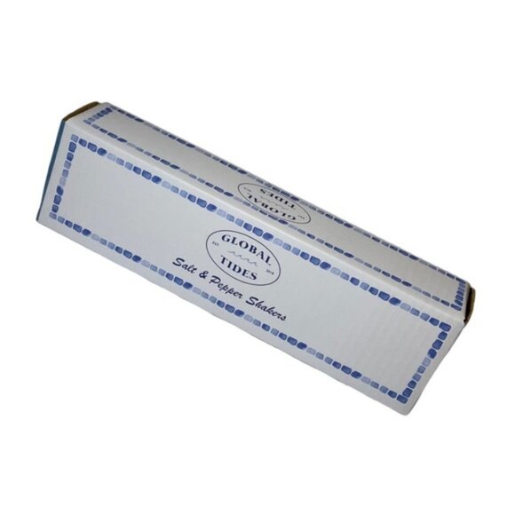 Global Tides Tropical Fish Salt Pepper Shaker Set Ceramic Coastal Blue White - Picture 6 of 16